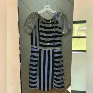 Plenty by Tracy Reese velvet sheet mixed print cocktail dress size 4